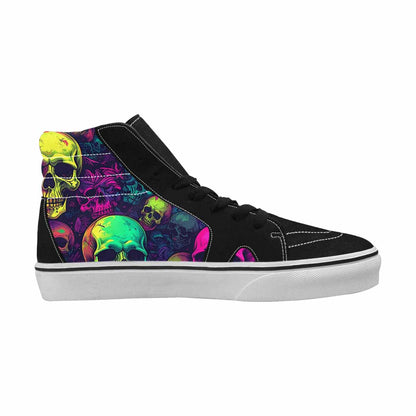 WOMEN'S Skulls - Neon High Top Canvas Dark Academia Sneakers
