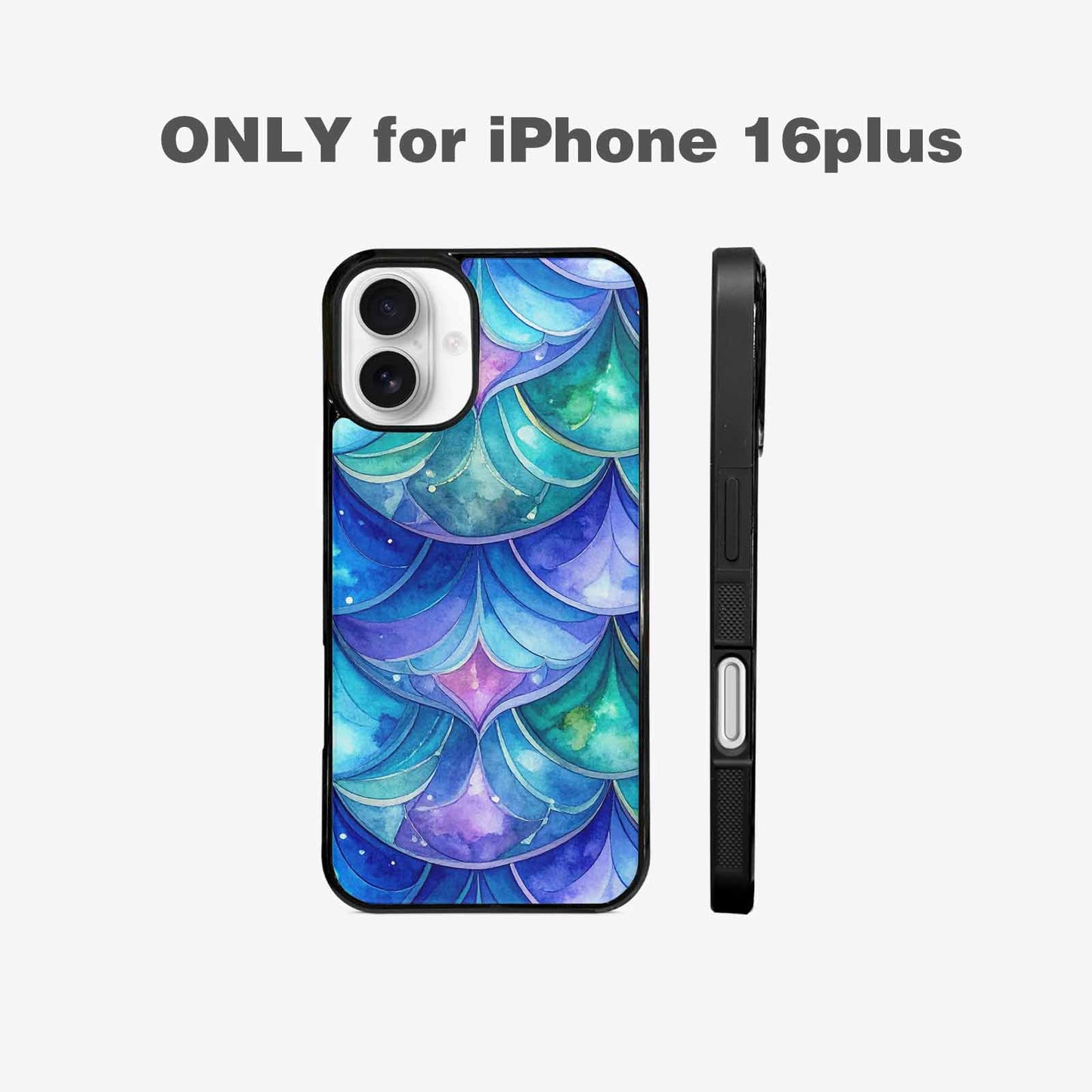 iPhone 16 Plus Case — Mermaid Scale Art Pattern, Custom Art Phone Cover