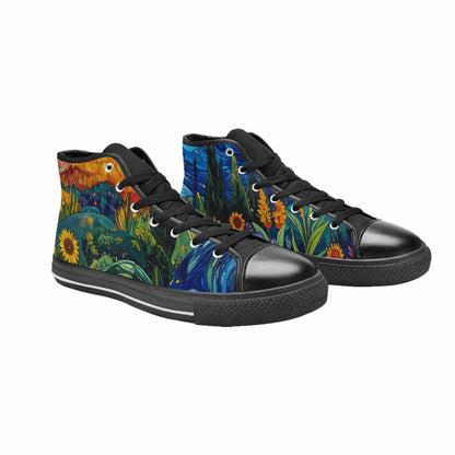WOMEN'S Blend All Versions High Top Canvas Vibrant Chaos Custom Shoes