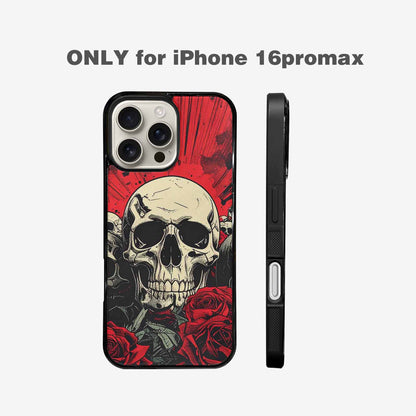 iPhone 16 Pro Max Case — Skull Dark Art Gothic Print, Custom Printed Phone Case