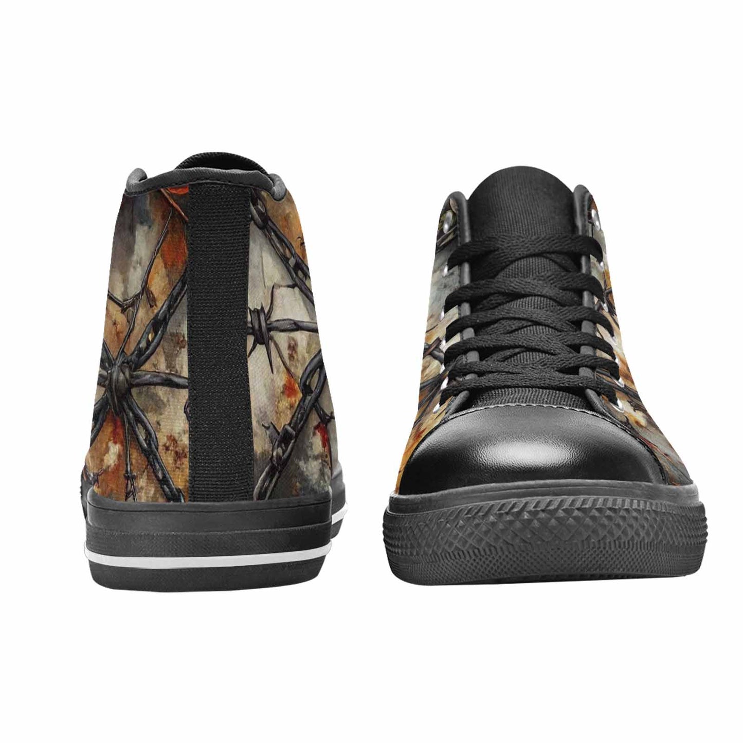 MEN'S Barbed Wire Chain High Top Canvas Dark Academia Custom Shoes
