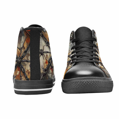 MEN'S Barbed Wire Chain High Top Canvas Dark Academia Custom Shoes