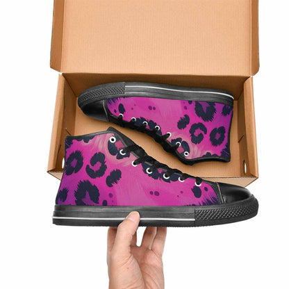 WOMEN'S Leopard Melting Neon High Top Canvas Cottagecore Sneakers