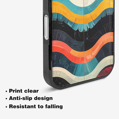 iPhone 16 Plus Case — Retro Wave Scallop Stripe Small Fpz, Personalized Phone Case