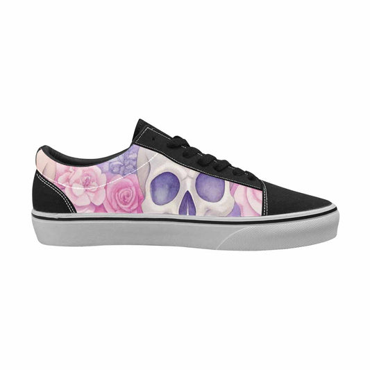 WOMEN'S Skulls - Pastel Canvas Lace-Up Grunge Custom Sneakers