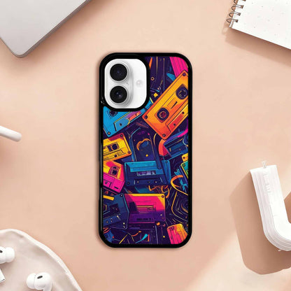 iPhone 17 Case — Retro Cassette Tape Pattern Retro Vintage, Custom Made Phone Cover