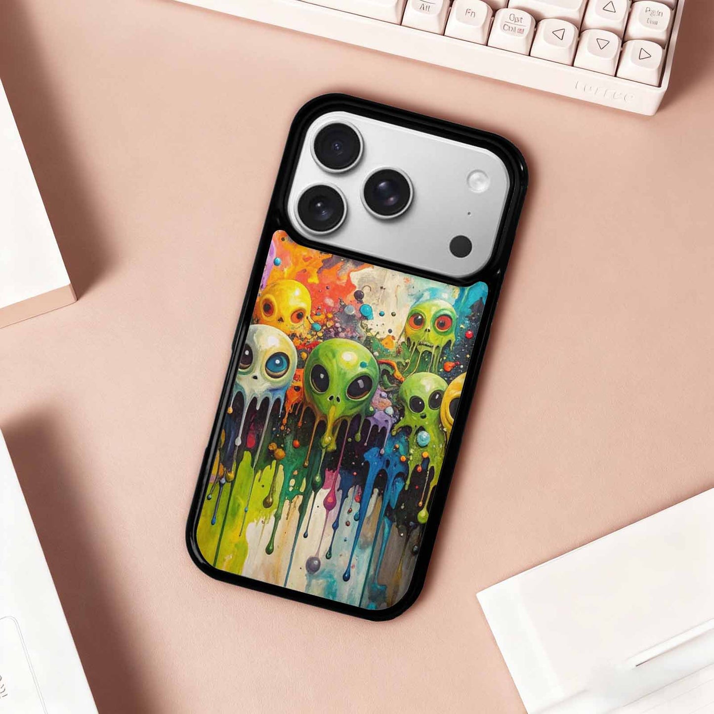 iPhone 17 Pro Case — Aliens Camomelting Aliens Patt Q9t Alien, Custom Print Case Cover