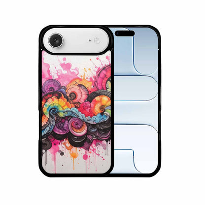 iPhone 17 Air Case — Tie Dye Swirls Black Pink Tie, Custom Print Case Cover