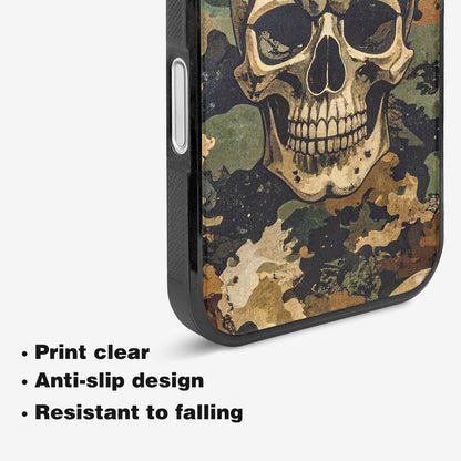 iPhone 16 Case — Military Camo Texture Combined With Distressed, Personalized Phone Case