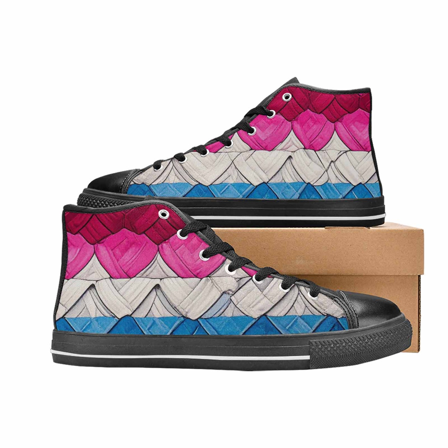 MEN'S Genderfluid Flag Color High Top Canvas Y2K Custom Shoes