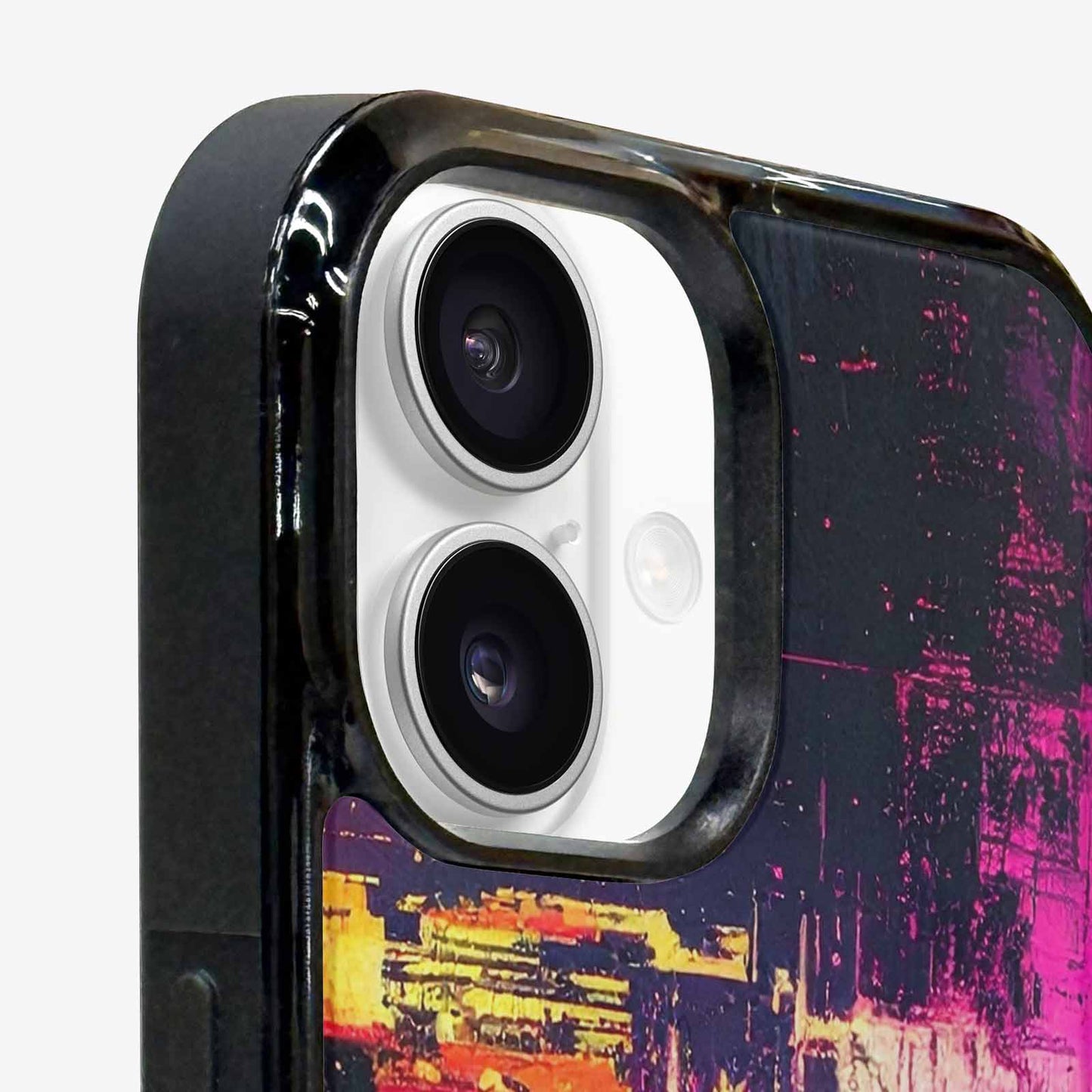 iPhone 16 Case — Glitch Dark Art Seamless Pattern Vibrant, Custom Designed Case Cover
