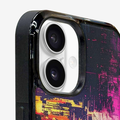 iPhone 16 Case — Glitch Dark Art Seamless Pattern Vibrant, Custom Designed Case Cover