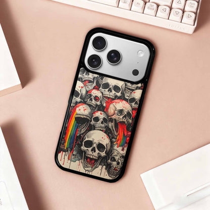 iPhone 17 Pro Case — Rainbow From Skulls Mouth Black Gothic, Custom Art Phone Cover