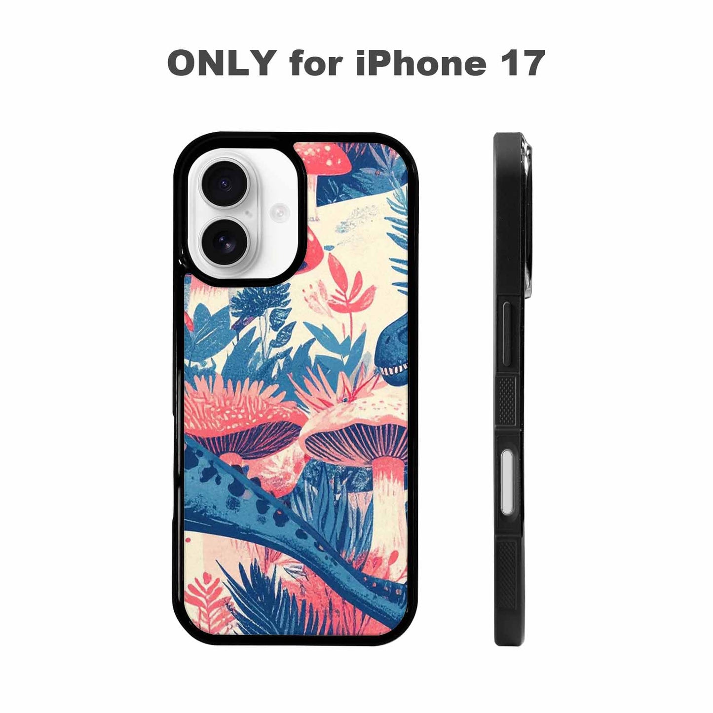 iPhone 17 Case — Vintage Dinosaurs Mushroom Retro Vintage, Custom Designed Case Cover