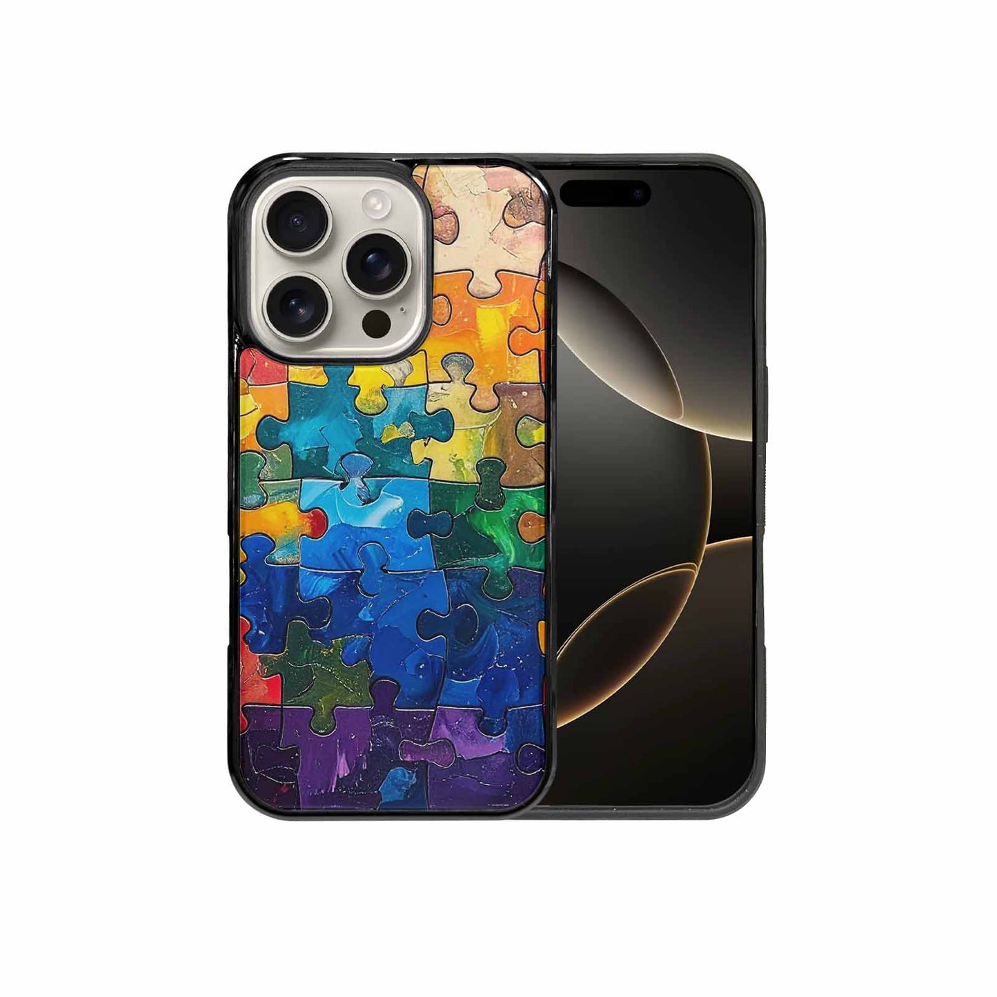 iPhone 16 Pro Case — Autism Puzzle Pieces Puzzle Piece Pattern, Custom Print Case Cover