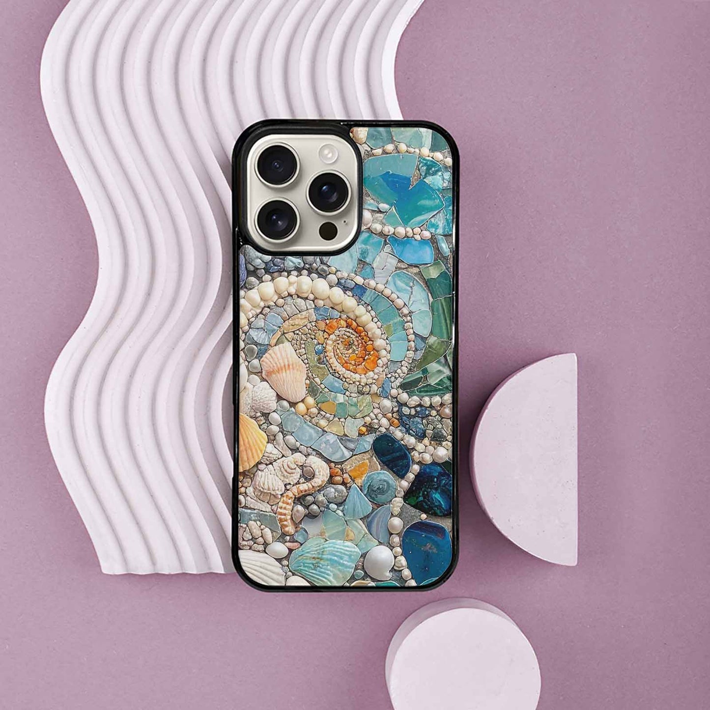 iPhone 16 Pro Max Case — Seashell Collage Seashell Collage Pattern Hundreds, Custom Made Phone Cover