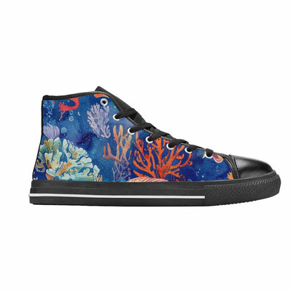 WOMEN'S Fish Scale Coral High Top Canvas Aesthetic Shoes