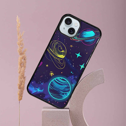 iPhone 15 Plus Case — Space Galaxy Astronaut Pattern Planets Stars, Unique Phone Case Design