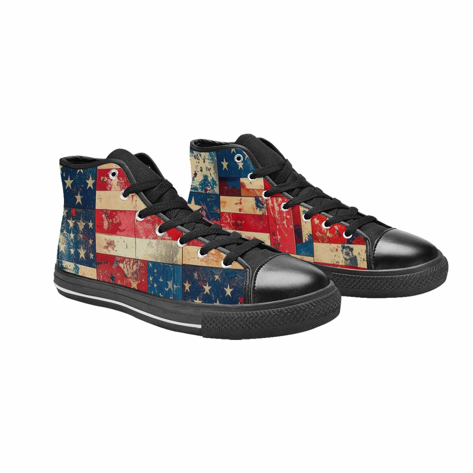 MEN'S American Flag Stars High Top Canvas Y2K Custom Shoes