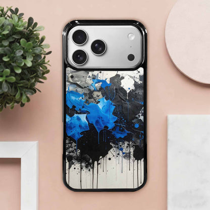 iPhone 17 Pro Max Case — Black &amp; Blue Ink Camo, Custom Phone Case