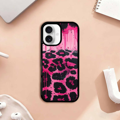 iPhone 17 Case — Black &amp; Pink Ink Animal Print, Custom Designed Case Cover
