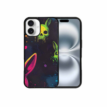 iPhone 16 Plus Case — Radioactive Ghost Bunny Skull Sm, Custom Art Phone Cover