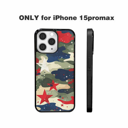 iPhone 15 Pro Max Case — Military Camo Blotch Texture Blended With, Personalized Phone Case