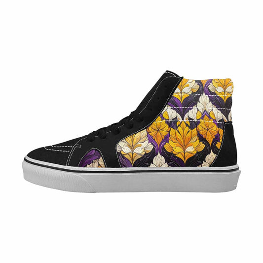 MEN'S Nonbinary Flag Color High Top Canvas Cottagecore Shoes