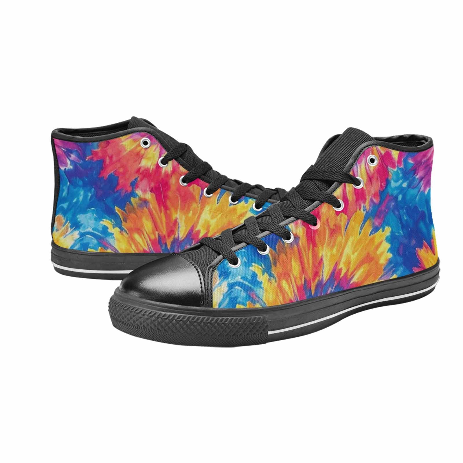 MEN'S Tie Dye Swirl High Top Canvas Aesthetic Custom Sneakers