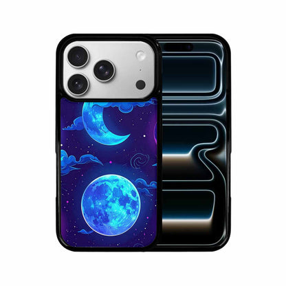 iPhone 17 Pro Case — Neon Winter Moon Seamless Cartoon Cute, Custom Made Phone Cover