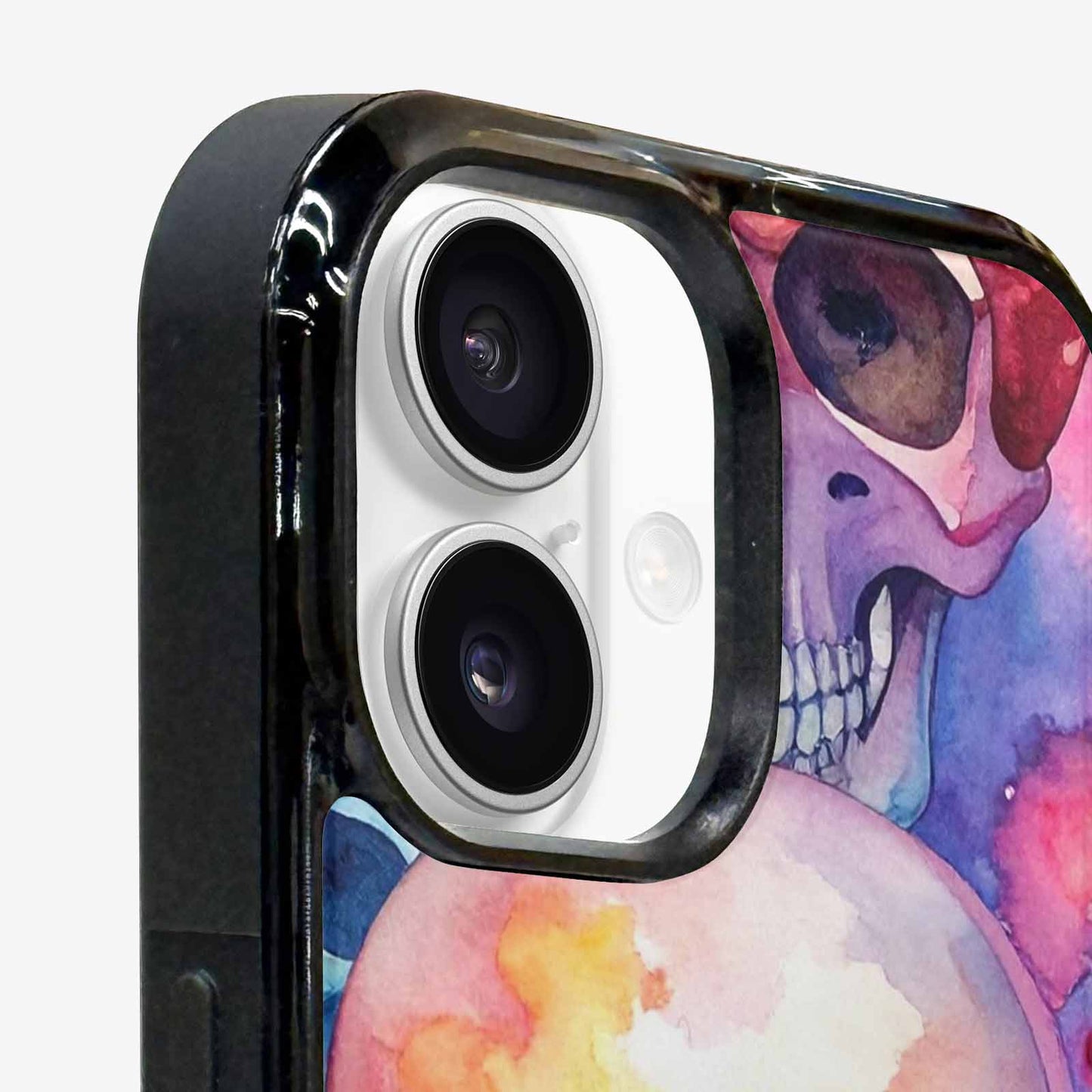 iPhone 16 Case — Kulls Watercolor Skulls Small Skull Pattern, Personalized Phone Case