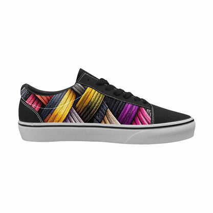 MEN'S Asexual Flag Color Canvas Lace-Up Surreal Custom Sneakers
