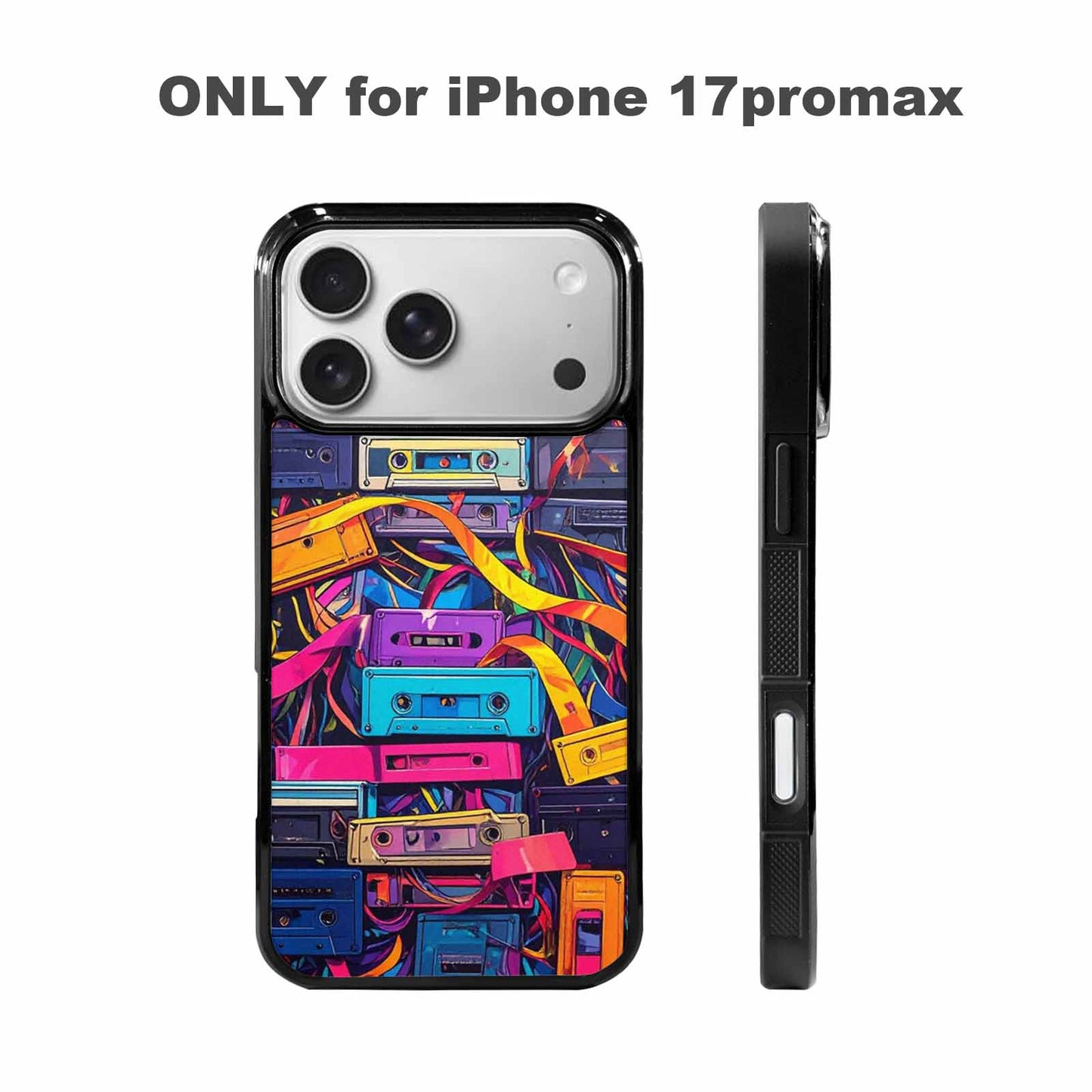 iPhone 17 Pro Max Case — Retro Cassette Tape Pattern Retro Vintage, Personalized Phone Case