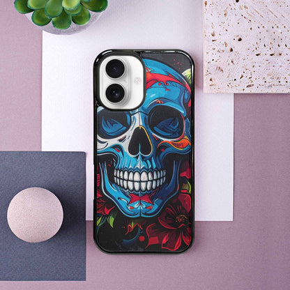 iPhone 16 Case — Graffiti Skull Art Seamless Pattern Vibrant, Custom Art Phone Cover