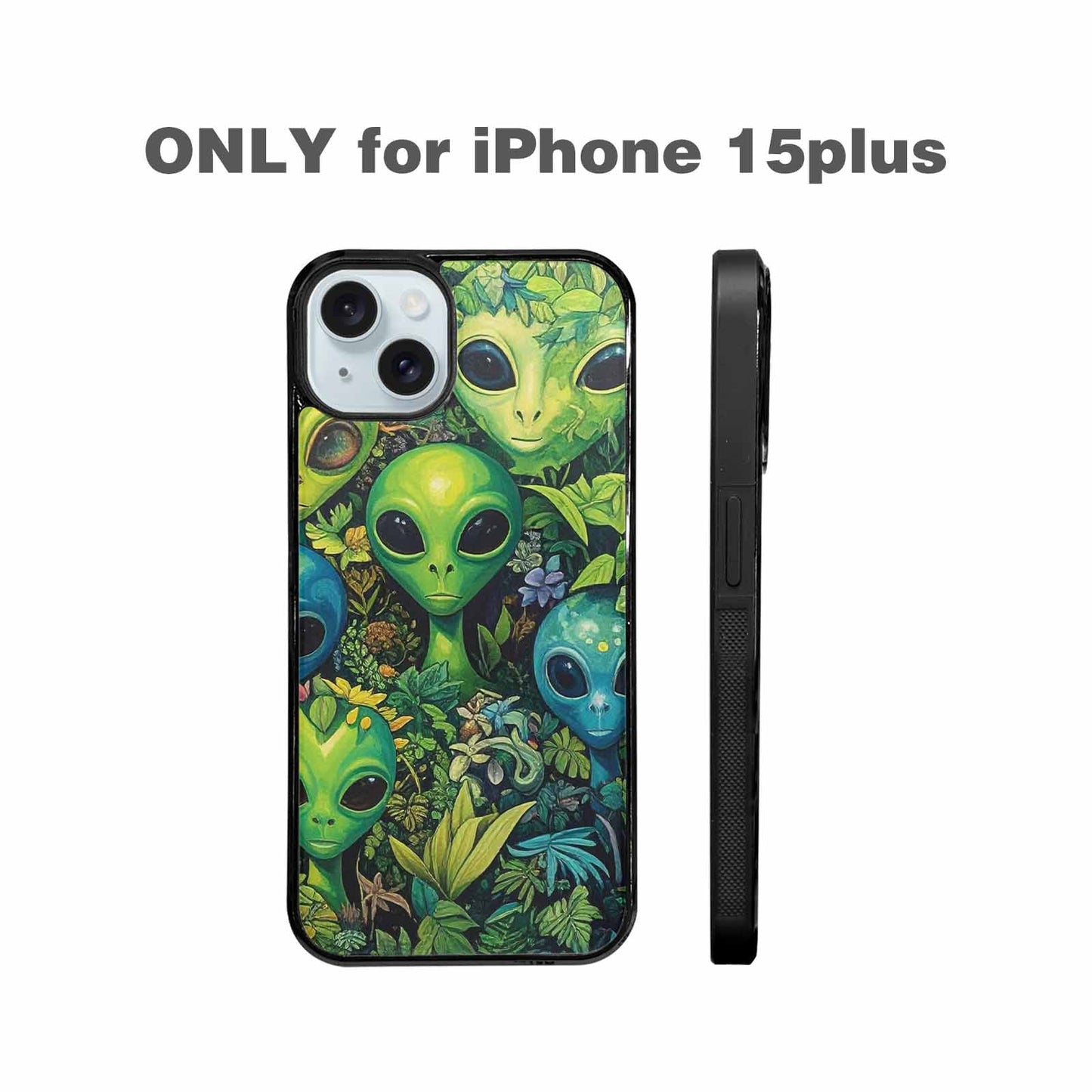 iPhone 15 Plus Case — Aliens Pattern Hundreds Of Sma Giq, Custom Print Case Cover