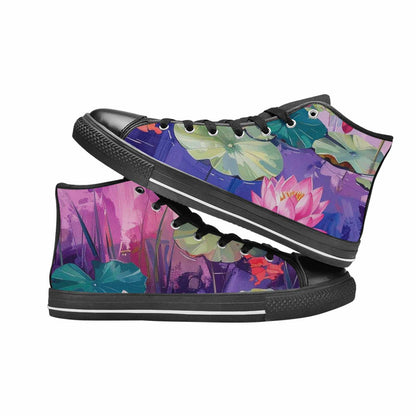 WOMEN'S Monet-Style Impressionist Water High Top Canvas Vivid Shoes
