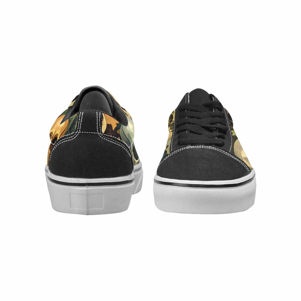 WOMEN'S Skulls  Camo Skulls Lace-Up Canvas Wallpaper Art Sneakers