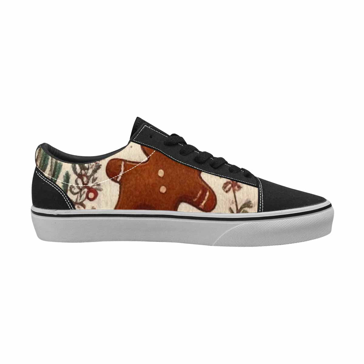 MEN'S Christmas Holly Snowflake Canvas Lace-Up Wallpaper Art Custom Sneakers