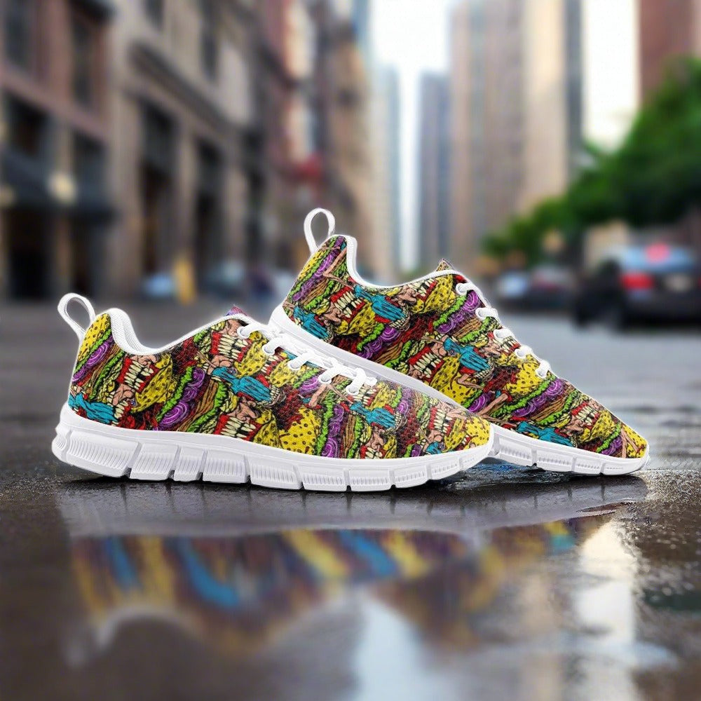 Celtic Neon Electric Vivid Bold Art - Freaky Shoes | Custom Art Sneakers