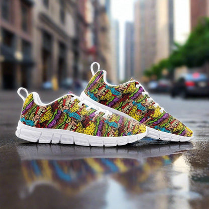 Celtic Neon Electric Vivid Bold Art - Freaky Shoes | Custom Art Sneakers