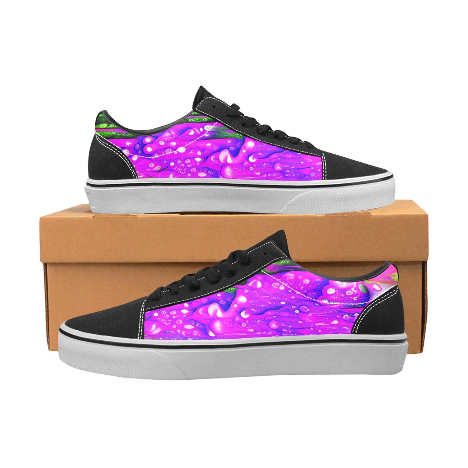 WOMEN'S Acid Drip 6 Low Top Skateboarding Vibrant Chaos Custom Sneakers