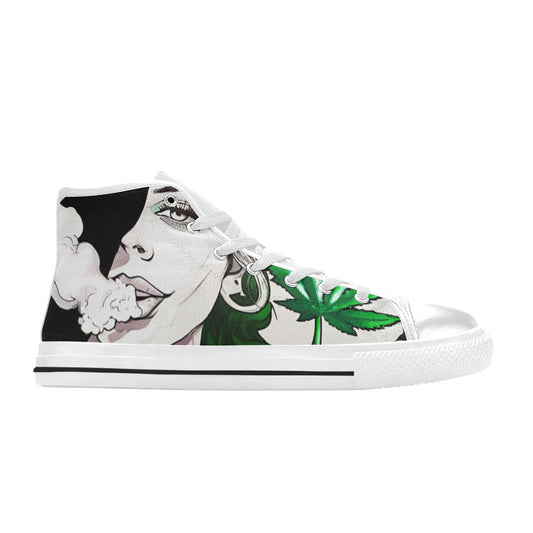 WOMEN'S Comic Book Art Woman High Top Canvas Aesthetic Sneakers
