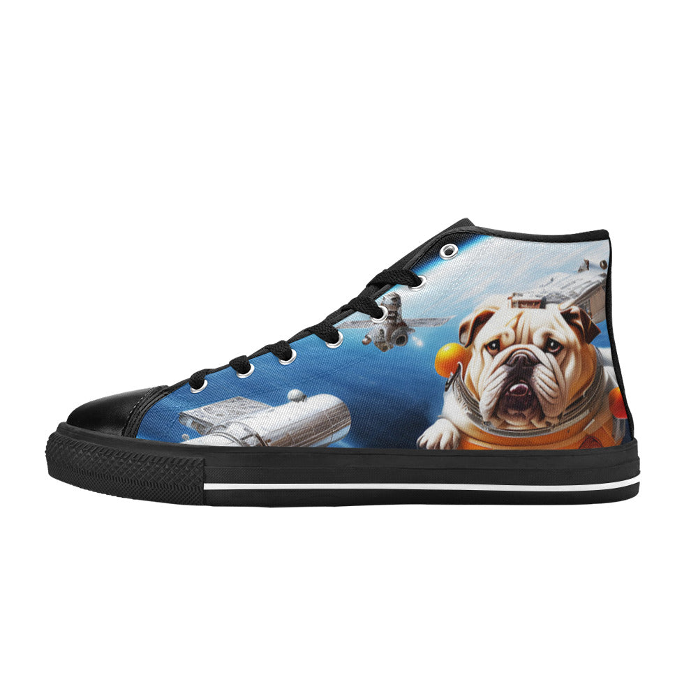 WOMEN'S Space Dog High Top Canvas Cottagecore Sneakers