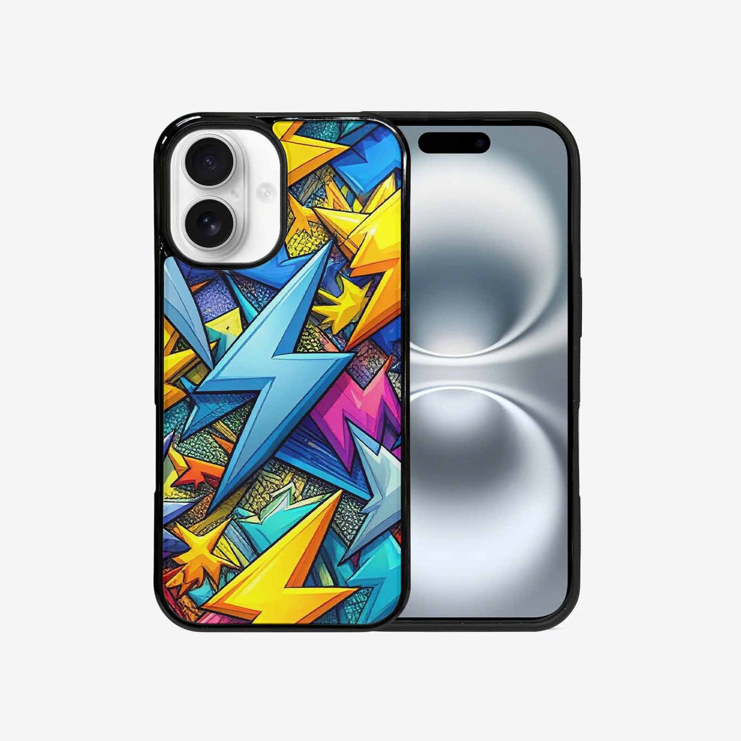 iPhone 16 Case — Lightning Bolt Storm Pattern Hundreds Of, Personalized Phone Case