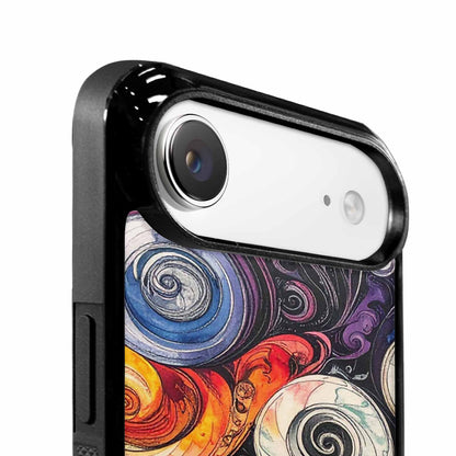iPhone 17 Air Case — Tie Dye Swirls Black White Tie, Custom Printed Phone Case