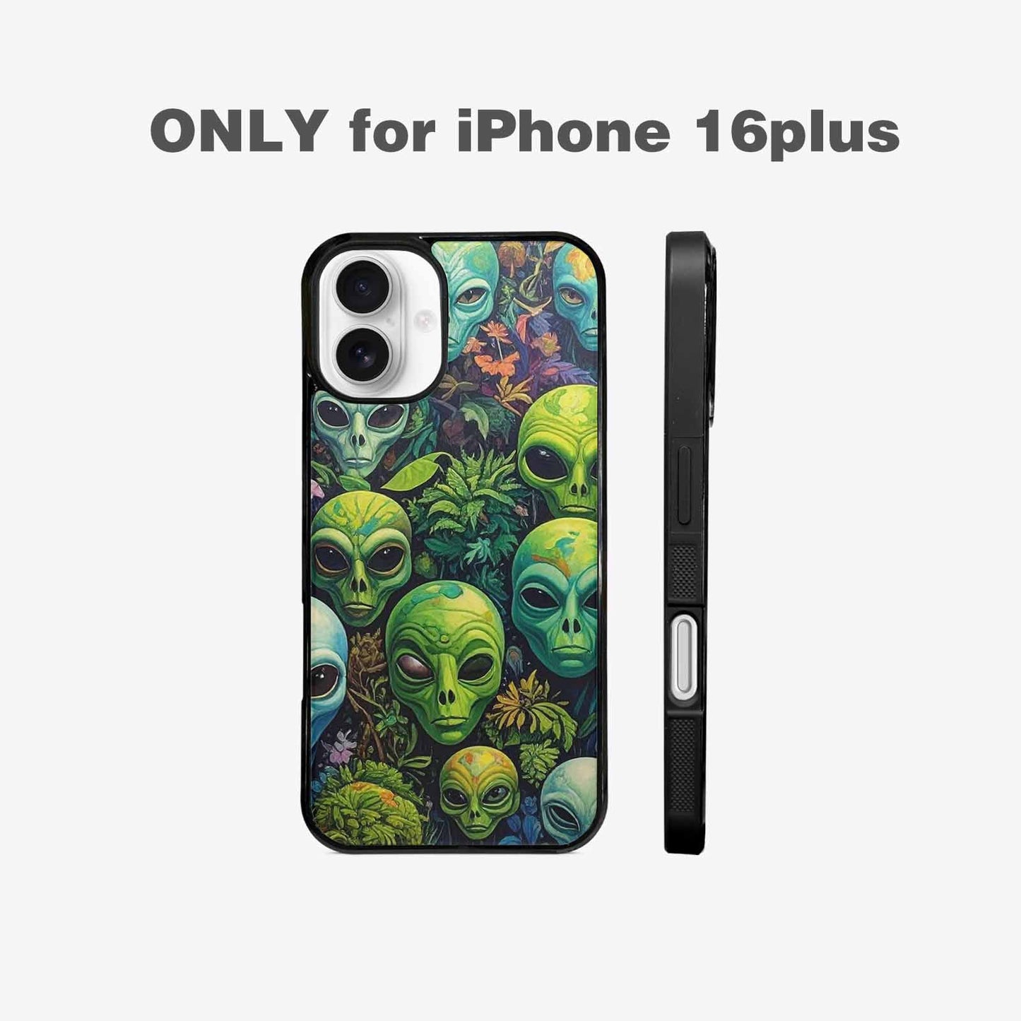 iPhone 16 Plus Case — Aliens Pattern Hundreds Of Sma Ajm, Personalized Phone Case
