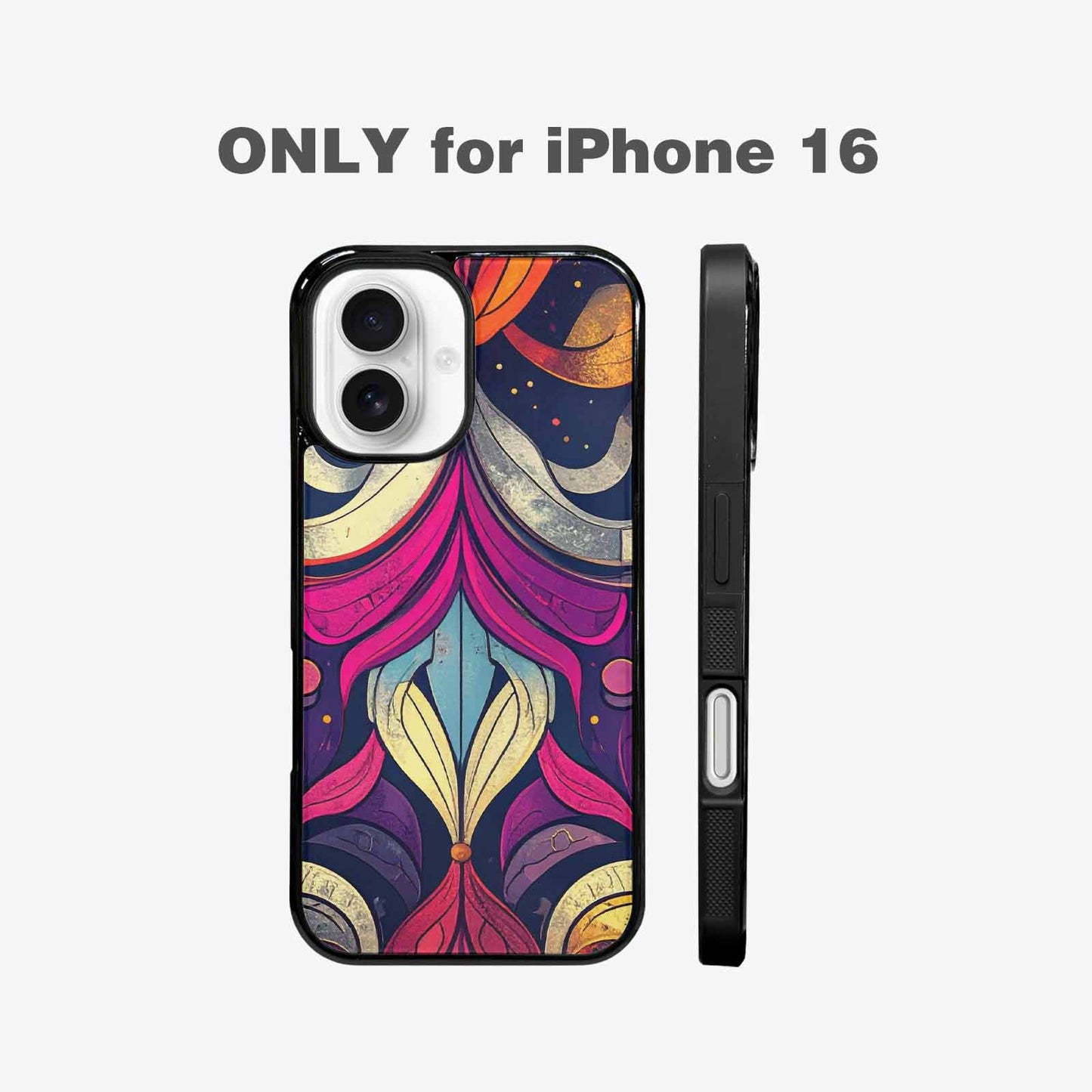 iPhone 16 Case — 1970s Disco Cartoon Art Pattern, Custom Print Case Cover