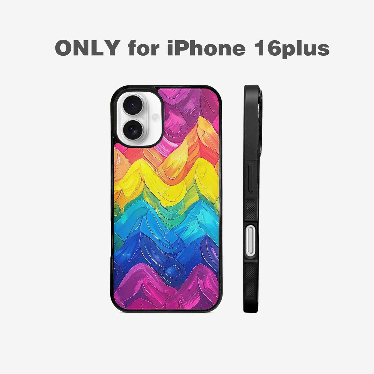 iPhone 16 Plus Case — Pansexual Flag Color Theme Small Rainbow, Custom Phone Case