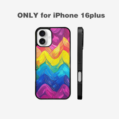 iPhone 16 Plus Case — Pansexual Flag Color Theme Small Rainbow, Custom Phone Case