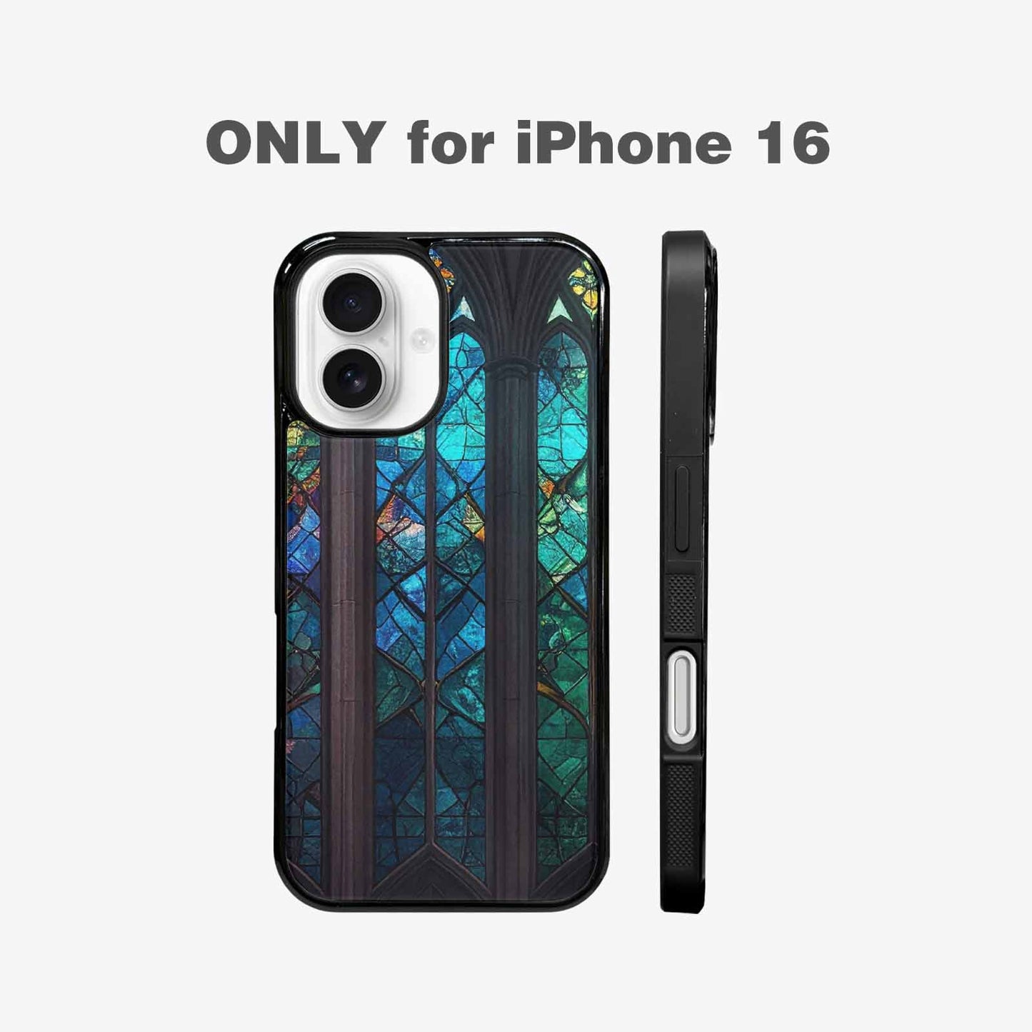iPhone 16 Case — Stained Glass Cathedral, Custom Designed Case Cover